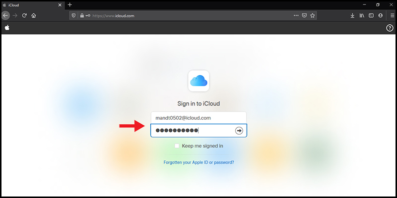 Cách đổi iCloud trên Macbook qua website bước 2